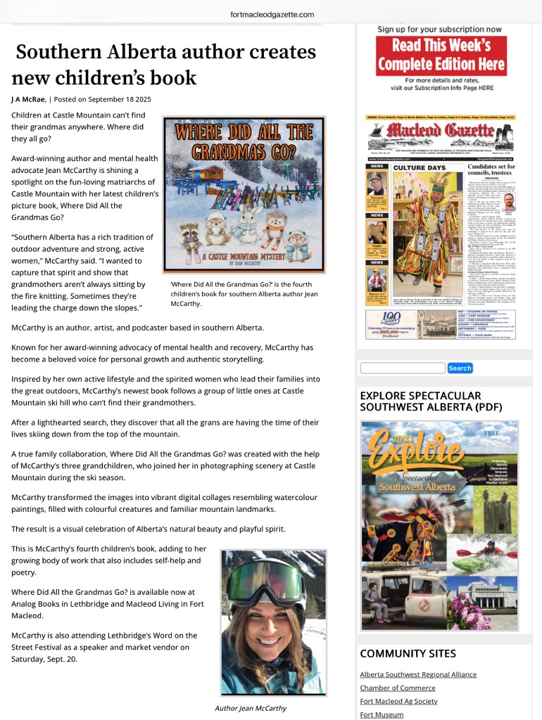 Fort MacLeod Gazette article: Southern Alberta author creates new children's book Seo=p 18, 2025